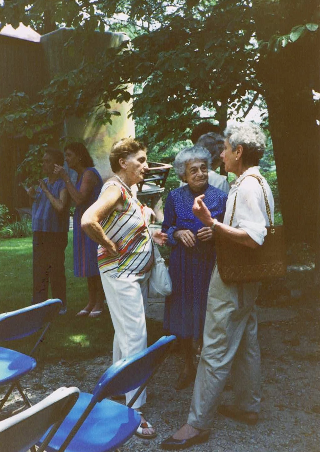 Miriam Philips and guests in 1987.