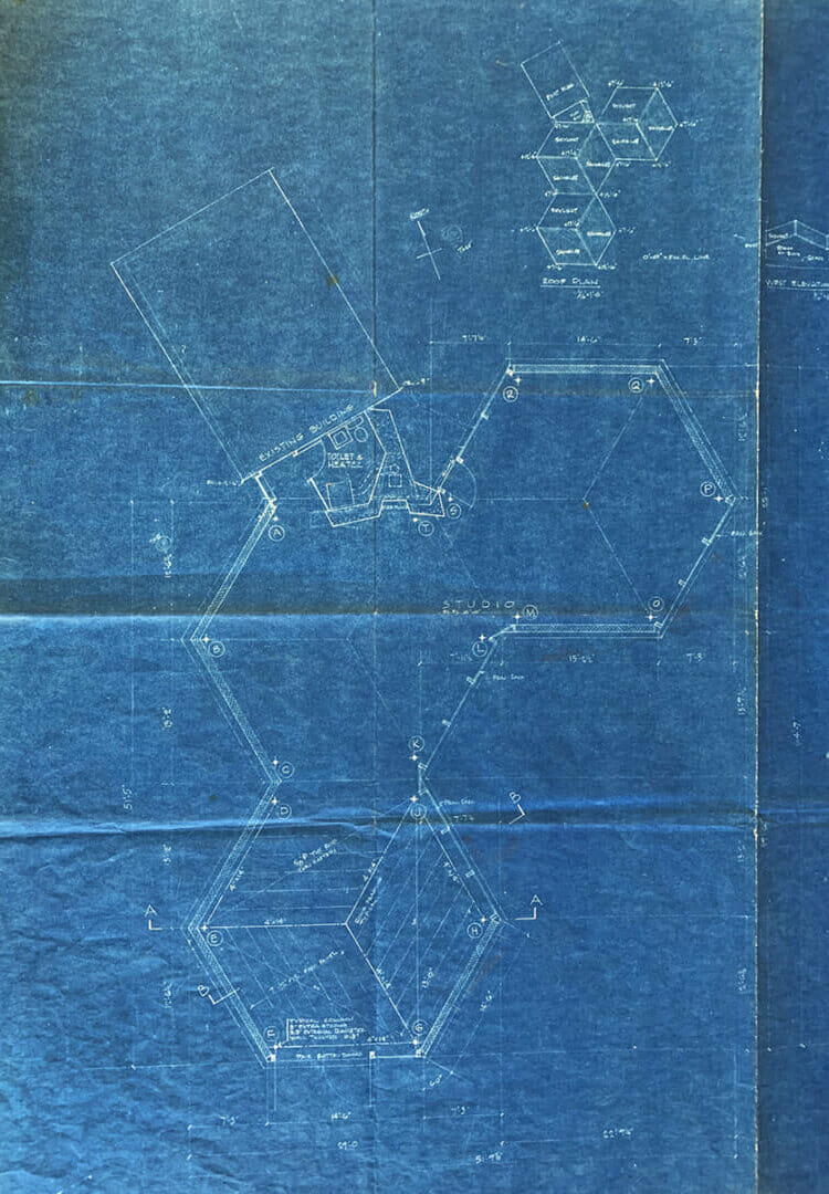 Blueprint of Esherick's 1956 Workshop