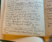 Close of image of handwritten notes Esherick made about the book "Walden"